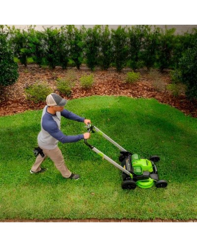 Купить аккумуляторную газонокосилку Greenworks GD60LM61 TwinForce (самоходная, 60v, 61 см, мульчирование) БЕЗ АКБ и ЗУ (2519107)
