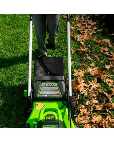 Купить аккумуляторную газонокосилку Greenworks GD60LM61 TwinForce (самоходная, 60v, 61 см, мульчирование) БЕЗ АКБ и ЗУ (2519107)