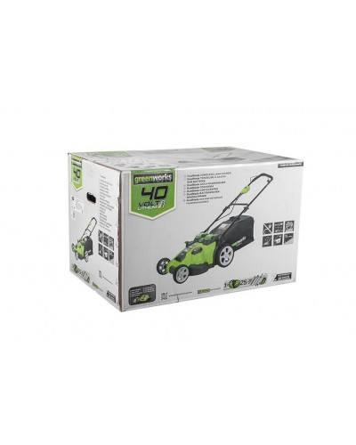 Аккумуляторная газонокосилка GREENWORKS (Гринворкс) G40LM49DB (2500207) без АКБ и ЗУ (несамоходная, два ножа TwinForce)