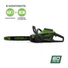 Аккумуляторная электропила GREENWORKS (Гринворкс) GD60CS40K2 (2006907UB) с АКБ 4 Ah и ЗУ