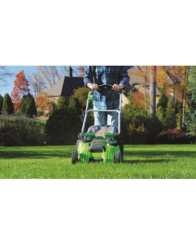 Аккумуляторная газонокосилка GREENWORKS (Гринворкс) G40LM49DBK4 (2500207VB) с АКБ 4 Ah и ЗУ (несамоходная, два ножа TwinForce)