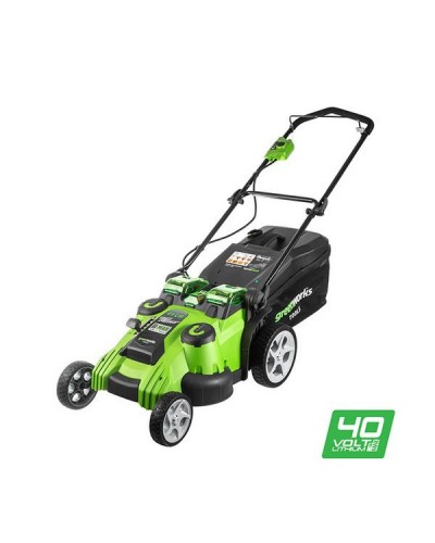 Аккумуляторная газонокосилка GREENWORKS (Гринворкс) G40LM49DB (2500207) без АКБ и ЗУ (несамоходная, два ножа TwinForce)