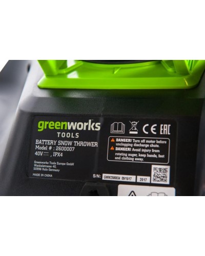 Аккумуляторный снегоуборщик GREENWORKS (Гринворкс) GD40ST 40V 51 см (2600607) без АКБ и ЗУ