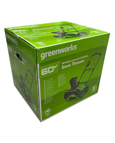 Аккумуляторный снегоуборщик GREENWORKS (Гринворкс) GD60PST 60V 51 см (2602907UB) с АКБ 6 Ah (4+2 Ah) и ЗУ