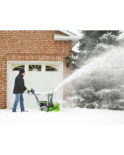 Купить аккумуляторный самоходный снегоуборщик GREENWORKS (Гринворкс) GD82ST56 82V 61 см (2602807U3A) c 3-мя АКБ 2,5 Ah и ЗУ
