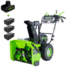 Купить аккумуляторный самоходный снегоуборщик GREENWORKS (Гринворкс) GD82ST56 82V 61 см (2602807U3B) c 3-мя аккумуляторами 5 Ah и двойным зарядным устройством