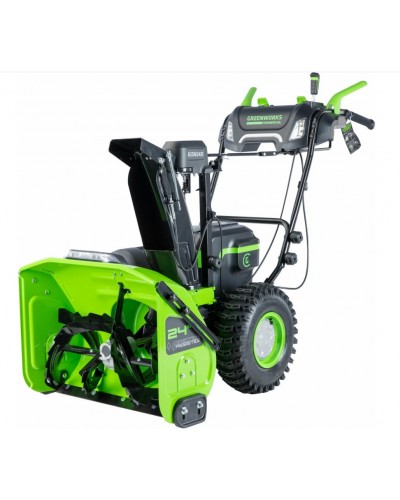Купить аккумуляторный самоходный снегоуборщик GREENWORKS (Гринворкс) GD82ST56 82V 61см (2602807U3C) c 3-мя аккумуляторами 8 Ah и двойным зарядным устройством