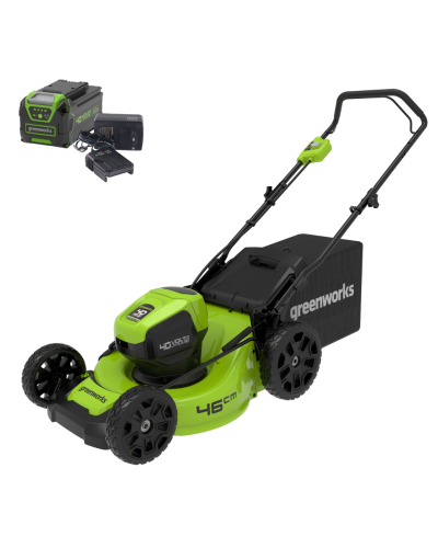 Несамоходная аккумуляторная газонокосилка GREENWORKS (Гринворкс) GD40LM46HP (2514407) без АКБ и ЗУ