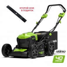 Купить самоходную аккумуляторную газонокосилку GREENWORKS (Гринворкс) GD40LM46SP (2506807) без АКБ и ЗУ (самоходная с вариатором скорости)