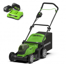 Аккумуляторная газонокосилка GREENWORKS (Гринворкс) G24X2LM41 (2512607UD) c 2-мя АКБ 4 Ah и ЗУ