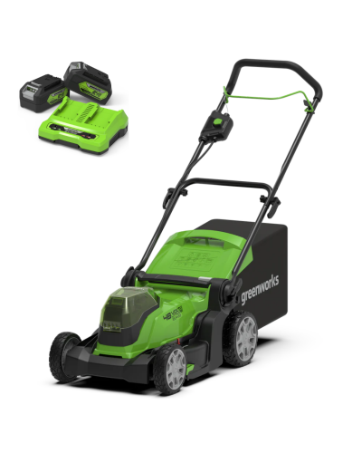 Аккумуляторная газонокосилка GREENWORKS (Гринворкс) G24X2LM41 (2512607UD) c 2-мя АКБ 4 Ah и ЗУ