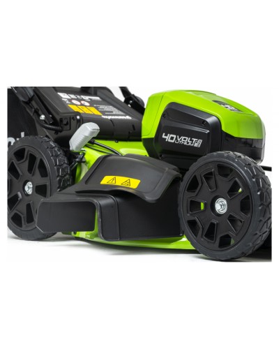 Несамоходная аккумуляторная газонокосилка GREENWORKS (Гринворкс) GD40LM46HP (2514407UH) с двумя АКБ 4 Ah и ЗУ