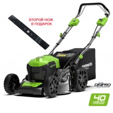 Самоходная аккумуляторная газонокосилка GREENWORKS (Гринворкс) GD40LM48SP (2517407) без АКБ и ЗУ
