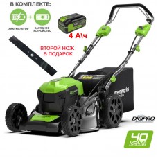 Самоходная аккумуляторная GREENWORKS (Гринворкс) GD40LM48SP (2517407UB) с АКБ 4 Ah и ЗУ