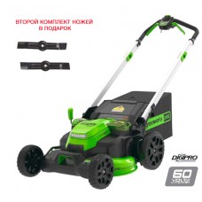 Купить аккумуляторную газонокосилку Greenworks GD60LM61 TwinForce (самоходная, 60v, 61 см, мульчирование) БЕЗ АКБ и ЗУ (2519107)