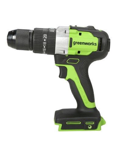 Аккумуляторная дрель-шуруповерт GREENWORKS (Гринворкс) GD24DD60 (3704107) бесщеточная без АКБ и ЗУ