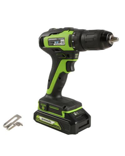 Аккумуляторная дрель-шуруповерт GREENWORKS (Гринворкс) GD24DD35 (3704007UA) бесщеточная с АКБ 2 Ah и ЗУ