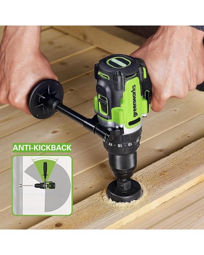 Аккумуляторная дрель-шуруповерт GREENWORKS (Гринворкс) GD24DD140 (3707607) бесщеточная без АКБ и ЗУ