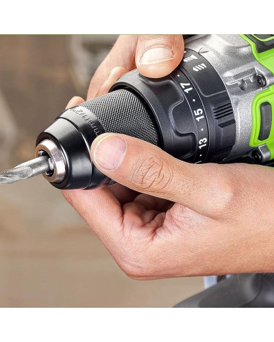 Аккумуляторная дрель-шуруповерт GREENWORKS (Гринворкс) GD24DD140 (3707607) бесщеточная без АКБ и ЗУ