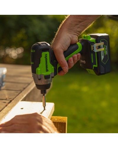 Аккумуляторный ударный бесщеточный винтоверт GREENWORKS (Гринворкс) GD24ID3 (3802807) без АКБ и ЗУ