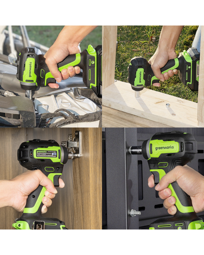 Аккумуляторный ударный бесщеточный гайковерт GREENWORKS (Гринворкс) G24IW200 (3803607) без АКБ и ЗУ
