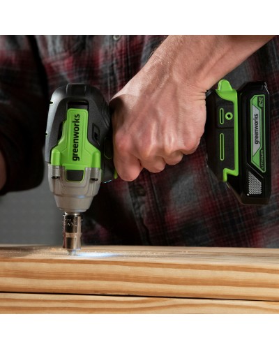 Аккумуляторный ударный бесщеточный гайковерт GREENWORKS (Гринворкс) GD24IW400 (3802907) без АКБ и ЗУ