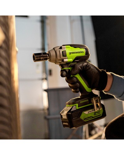 Аккумуляторный ударный бесщеточный гайковерт GREENWORKS (Гринворкс) GD24IW400 (3802907) без АКБ и ЗУ