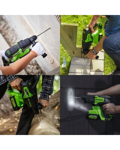 Аккумуляторный бесщеточный перфоратор GREENWORKS (Гринворкс) GD24SDS2 (3803007) без АКБ и ЗУ