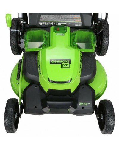 Купить аккумуляторную газонокосилку Greenworks GD60LM61 TwinForce (самоходная, 60v, 61 см, мульчирование) с ДВЕ АКБ 8 Ач и ЗУ (2519107U8)
