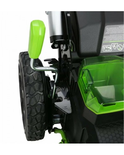 Купить аккумуляторную газонокосилку Greenworks GD60LM61 TwinForce (самоходная, 60v, 61 см, мульчирование) с ДВЕ АКБ 8 Ач и ЗУ (2519107U8)