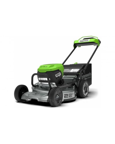 Купить аккумуляторную газонокосилкау Greenworks LM221S 82В (профессиональная серия 82V, 3 мотора DigiPro 4,0 кВт,) в комплекте АКБ 8 Ач-2 шт, двойное зарядное устройство (2519407U8)