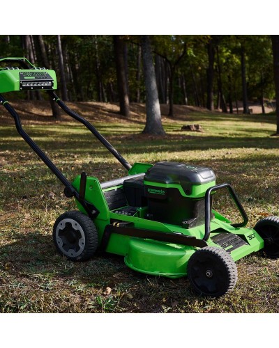 Купить профессиональную аккумуляторную газонокосилка GREENWORKS (Гринворкс) 82LM30S 82V серия OPTIMUS. В комплекте 3-х АКБ 5Ач и ЗУ для 2-х аккумуляторов (2519207U3B)