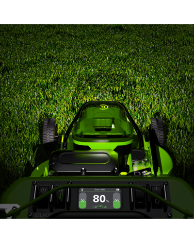 Купить профессиональную аккумуляторную газонокосилка GREENWORKS (Гринворкс) 82LM30S 82V серия OPTIMUS. В комплекте 3-х АКБ 5Ач и ЗУ для 2-х аккумуляторов (2519207U3B)