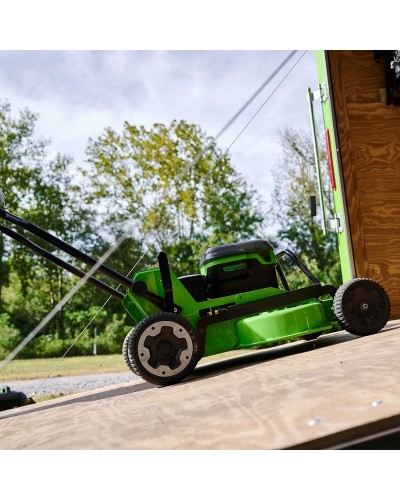 Купить профессиональную аккумуляторную газонокосилка GREENWORKS (Гринворкс) 82LM30S 82V серия OPTIMUS. В комплекте 3-х АКБ 5Ач и ЗУ для 2-х аккумуляторов (2519207U3B)