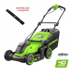 Аккумуляторная несамоходная газонокосилка Greenworks GD40LM411 40В (БЕЗ АКБ и ЗУ) (2521007)