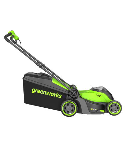 Купить несамоходную аккумуляторную газонокосилку Greenworks GD40LM411 с АКБ и ЗУ (2521007UB)