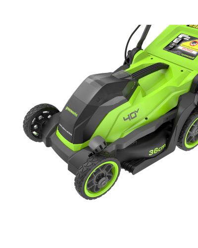 Аккумуляторная несамоходная газонокосилка Greenworks 40В GD40LM361 БЕЗ АКБ И ЗУ (2520807) 