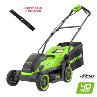 Аккумуляторная несамоходная газонокосилка Greenworks 40В GD40LM361 БЕЗ АКБ И ЗУ (2520807) 