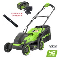 Купить аккумуляторную газонокосилку Greenworks 40В GD40LM361K4 с АКБ и ЗУ (2520807UB)