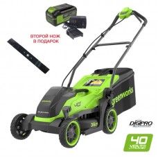 Купить аккумуляторную газонокосилку Greenworks 40В GD40LM361K4 с АКБ и ЗУ (2520807UB)