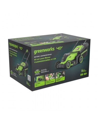 Аккумуляторная газонокосилка Greenworks GD40LM411K5 40V (в комплекте АКБ на 5 А\ч + ЗУ)