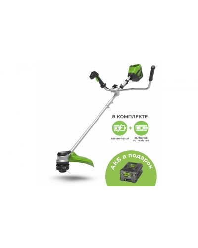 Аккумуляторный триммер Greenworks GD60BCB 60В (в комплекте АКБ 5А/ч х 2 + ЗУ)